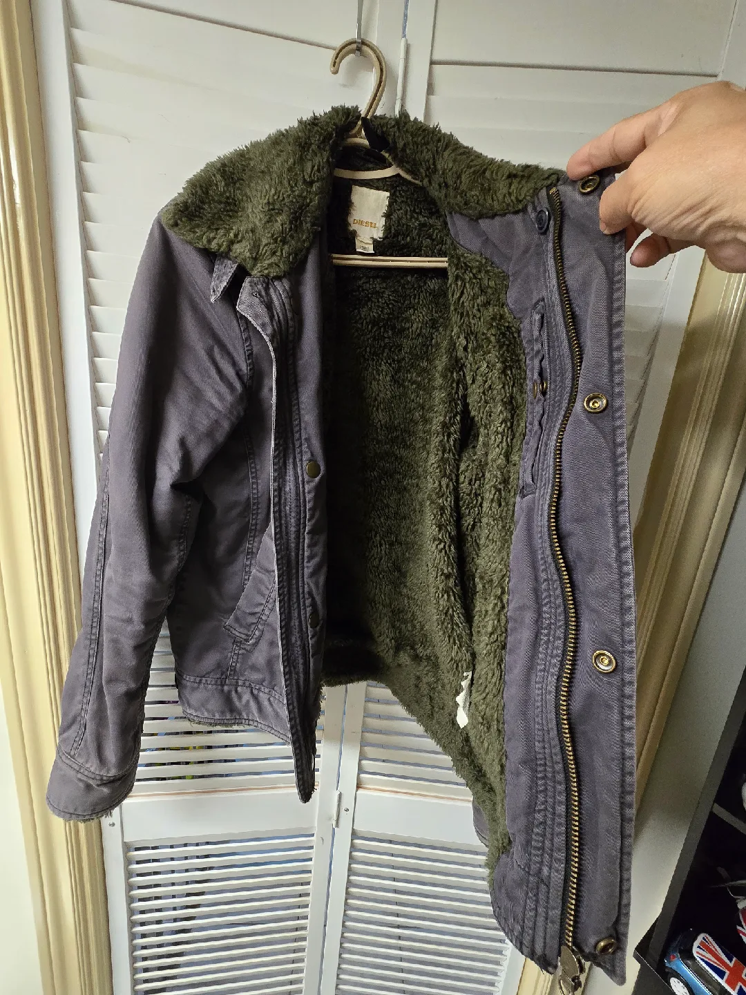 Diesel Jacket with Faux Fur Collar - Size L image indicator(2)