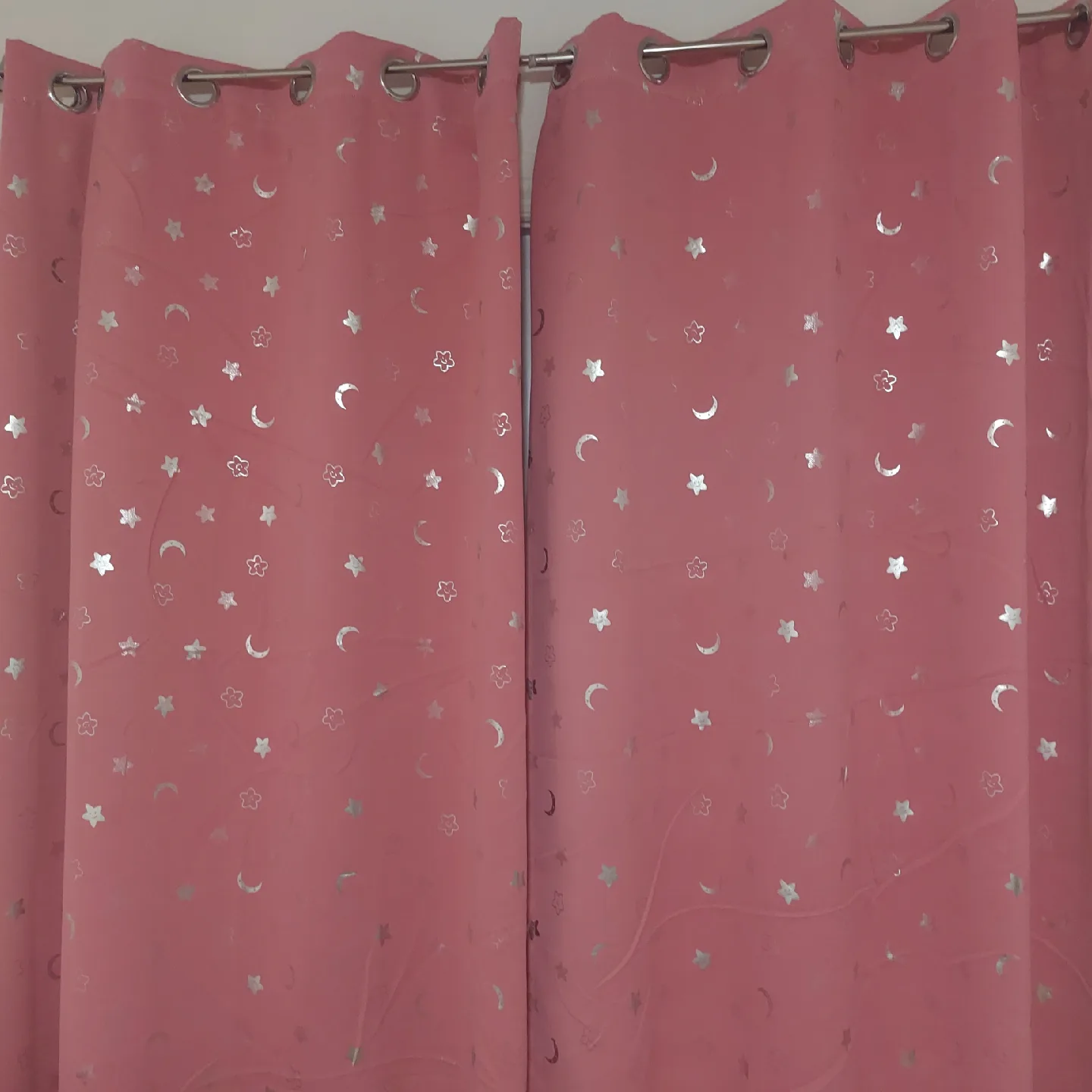 Pink Star & Moon Blackout Curtains image indicator(2)