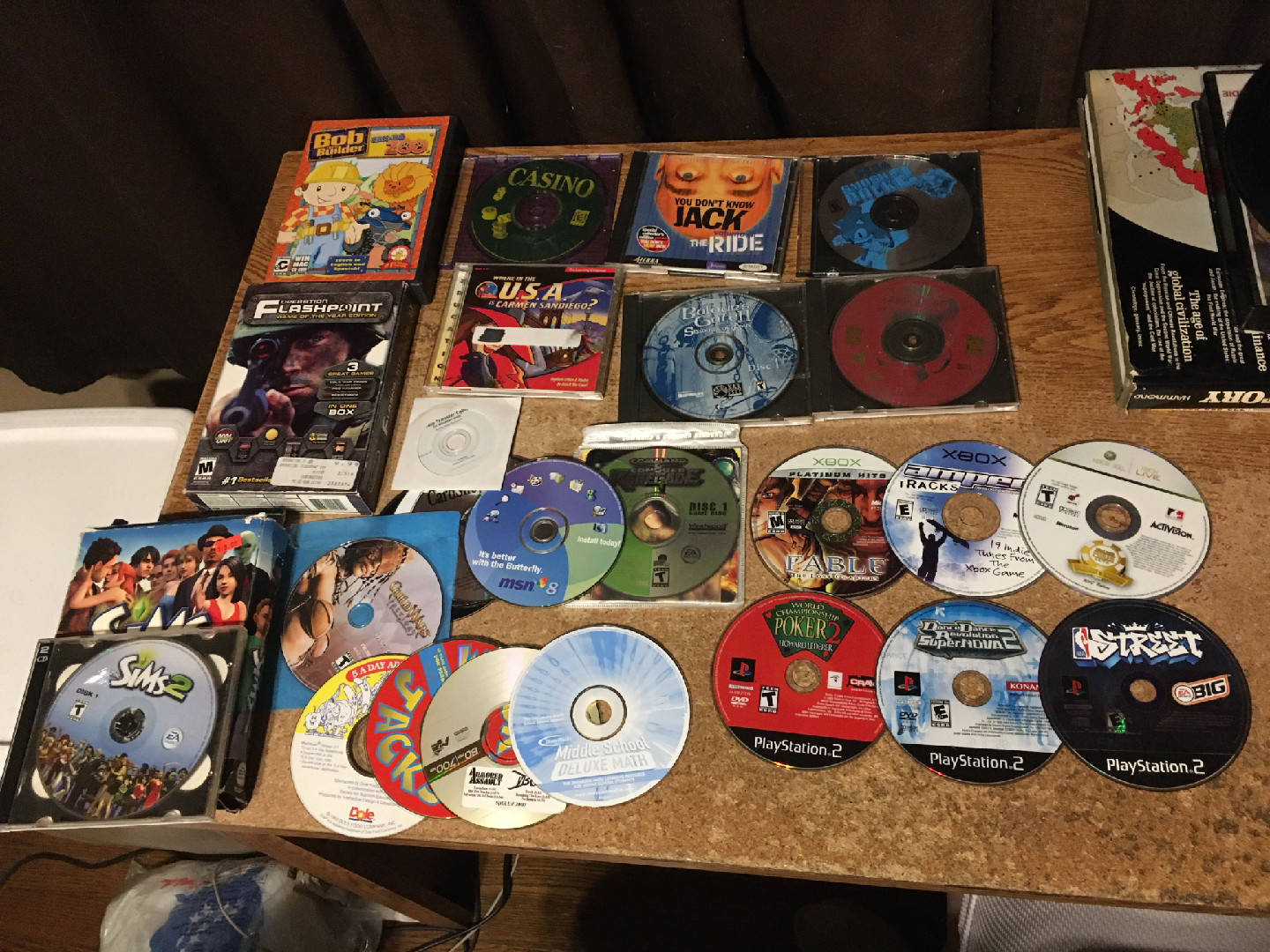 Lot of Video Games & PC discs PS2, Xbox, PC NBA street fable ddr