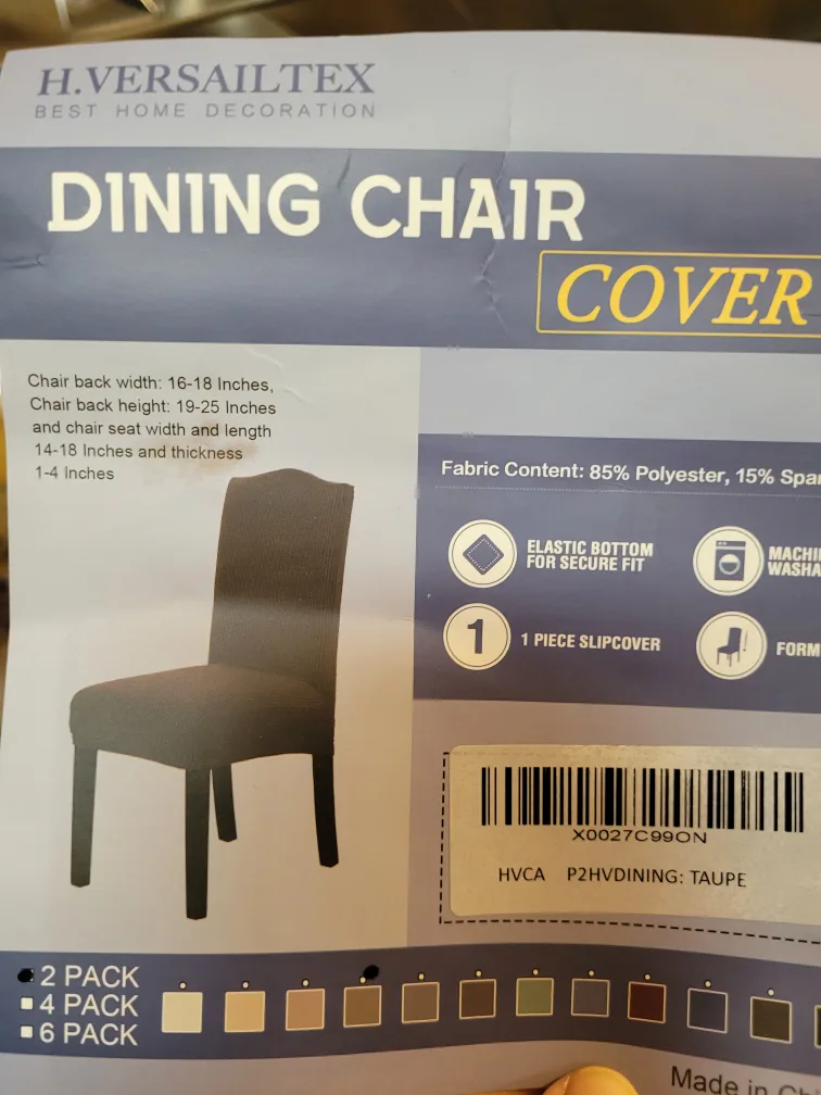 5 Dining Chair Covers - Taupe & Brown