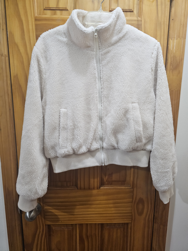 Aeropostale White Sherpa Jacket - Size L