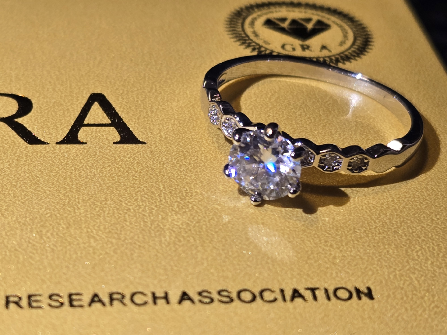Sterling Silver GRA Moissanite Ring 1.0 CT size 9