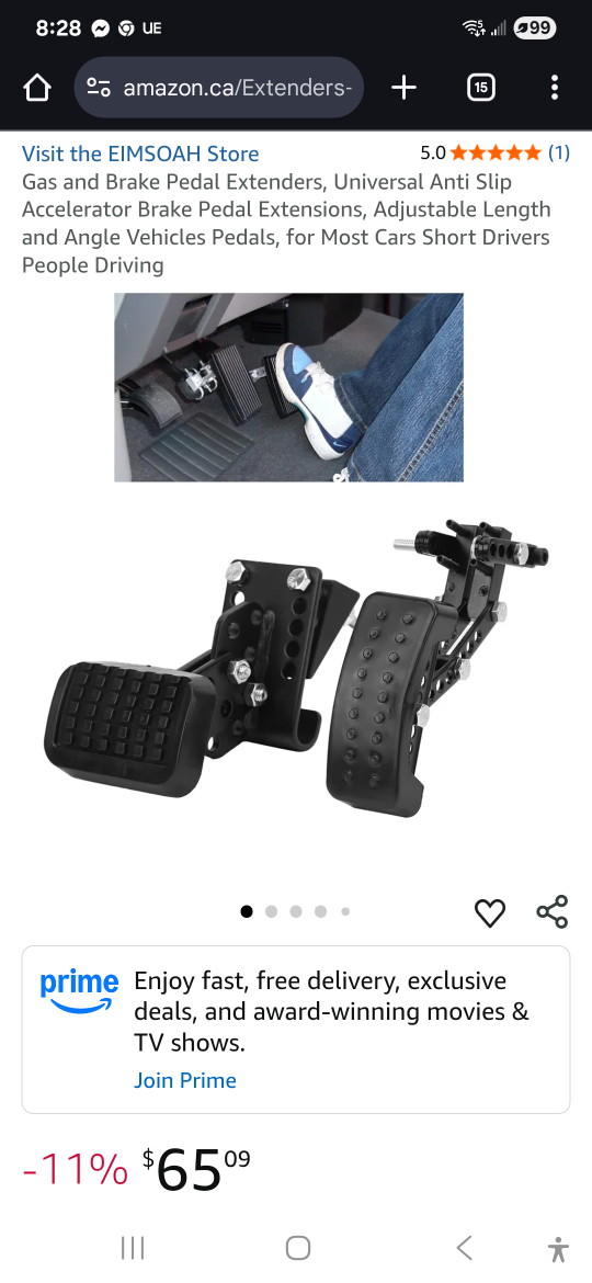 EIMSOAH Universal Anti Slip Accelerator Brake Pedal Extenders