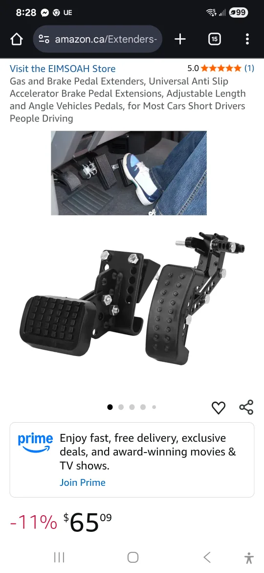 EIMSOAH Universal Anti Slip Accelerator Brake Pedal Extenders thumbnail