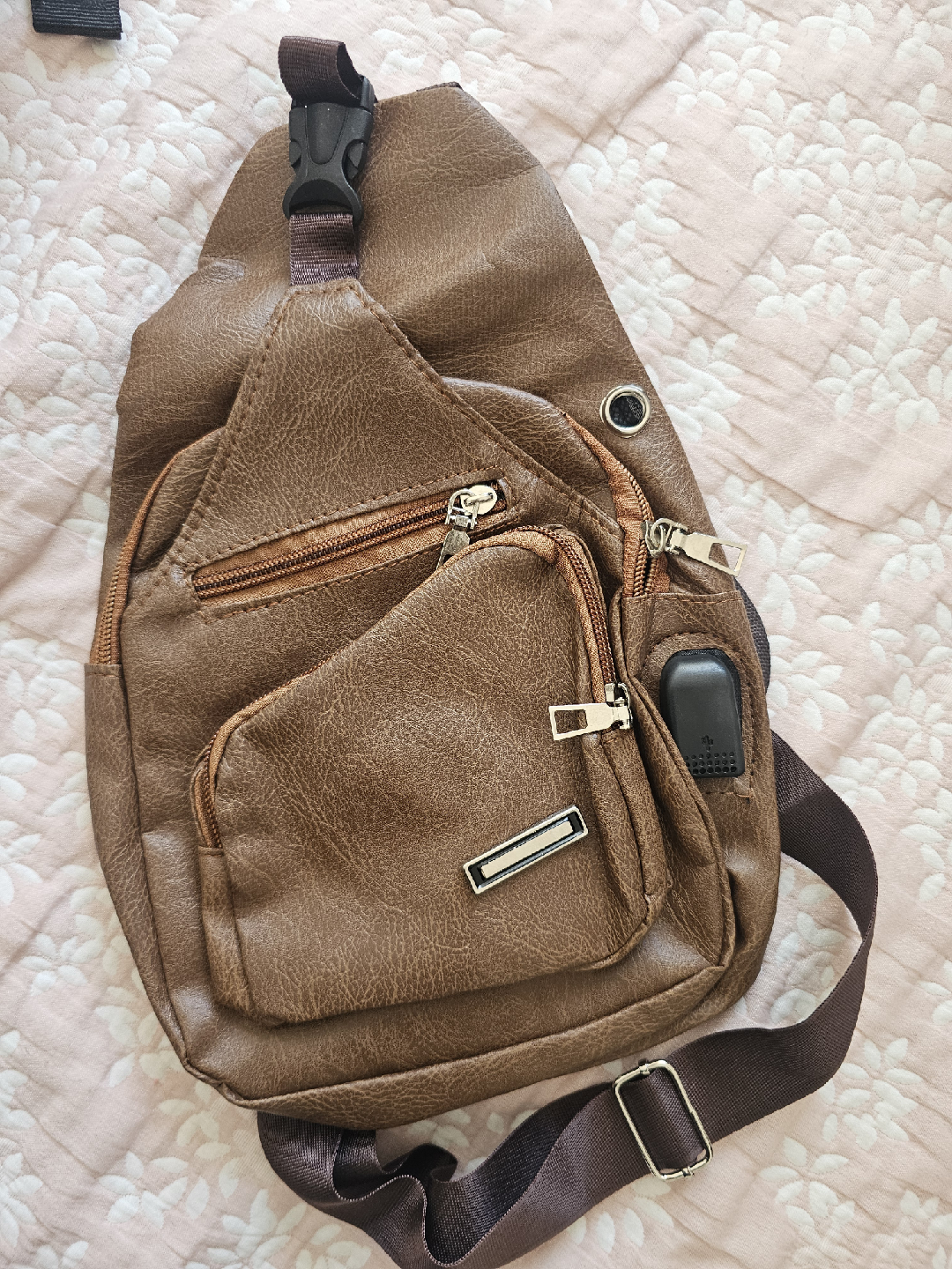 Brown Leather Sling Bag