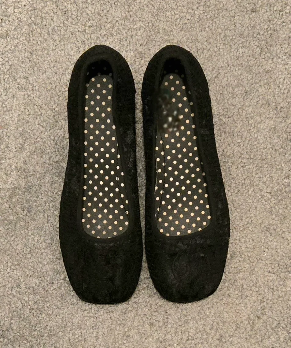 Black Lace Wedge Shoes image indicator(2)