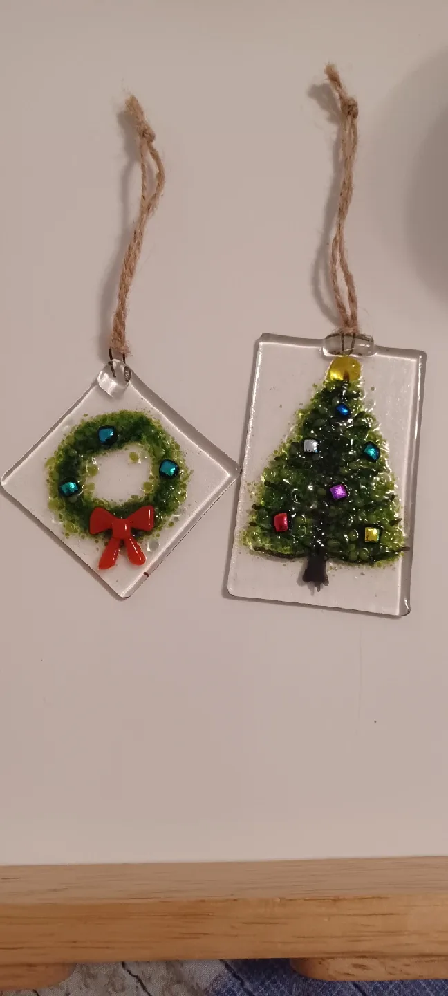Christmas Vintage Fused Glass Ornaments