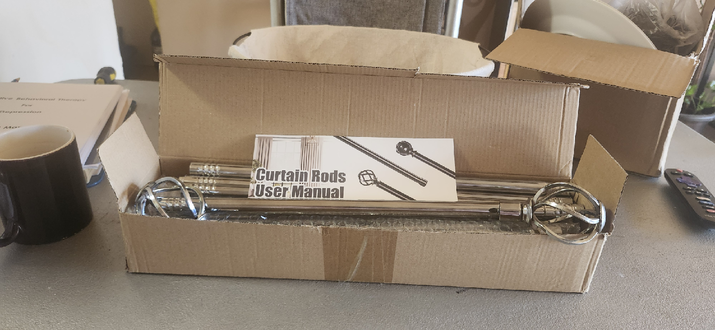 GSBLUNIE Curtain Rod 88-120 inch, Silver (Chrome) - photo 5