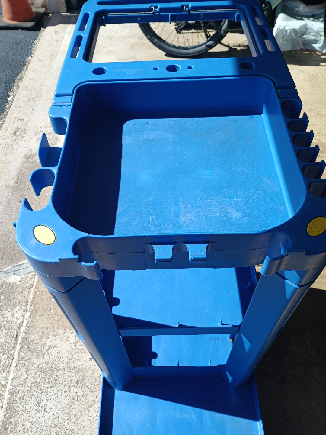 commercial janitorial cleaning blue cart - photo 3