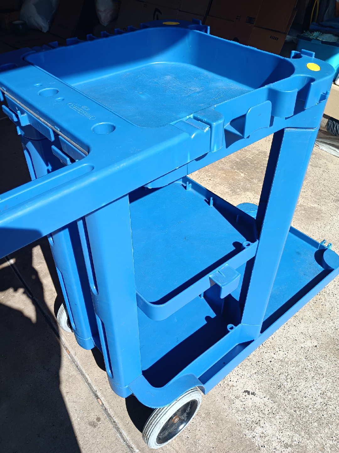 commercial janitorial cleaning blue cart - photo 4