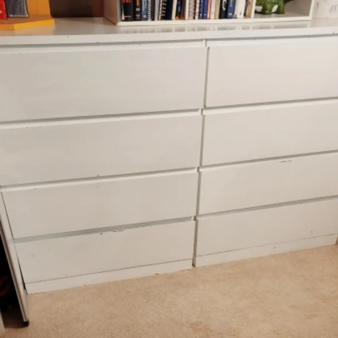 2 White Painted Dresser $60 each image indicator(5)