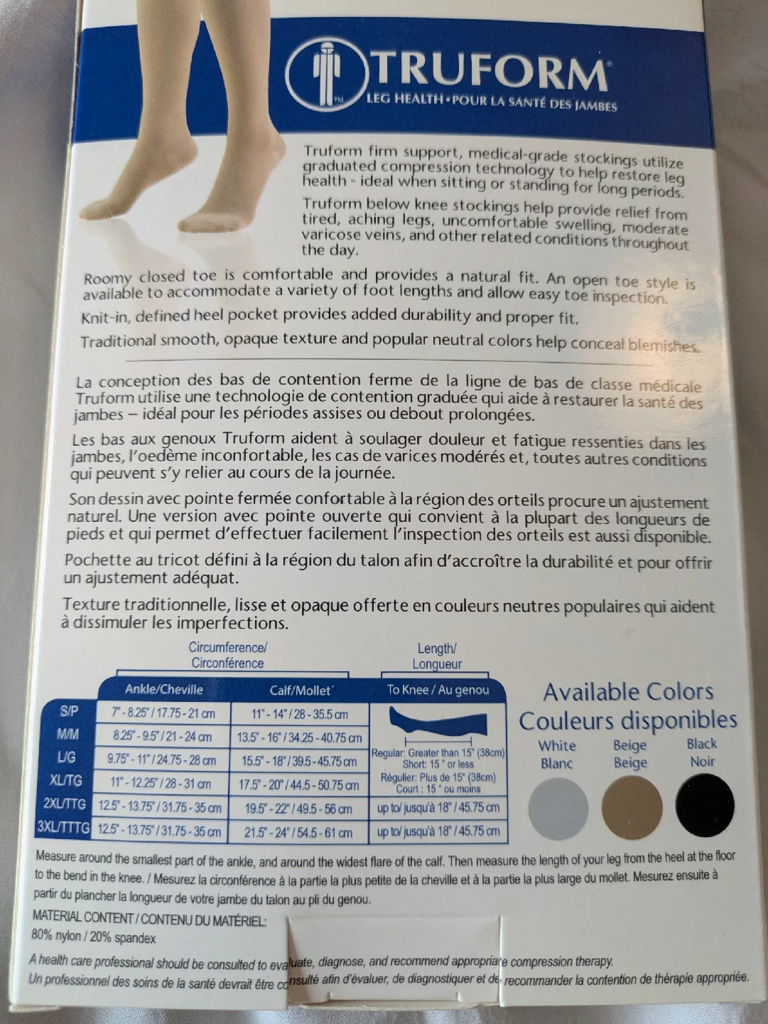 Truform Below Knee Stockings, Beige, Size L/G 🥕 image indicator(2)