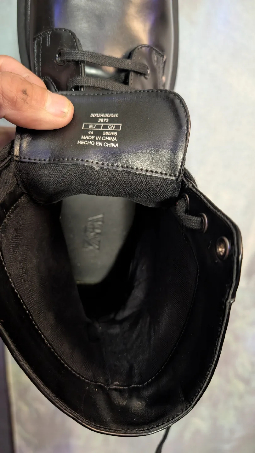 Zara Black Leather Boots Size 44 image indicator(3)