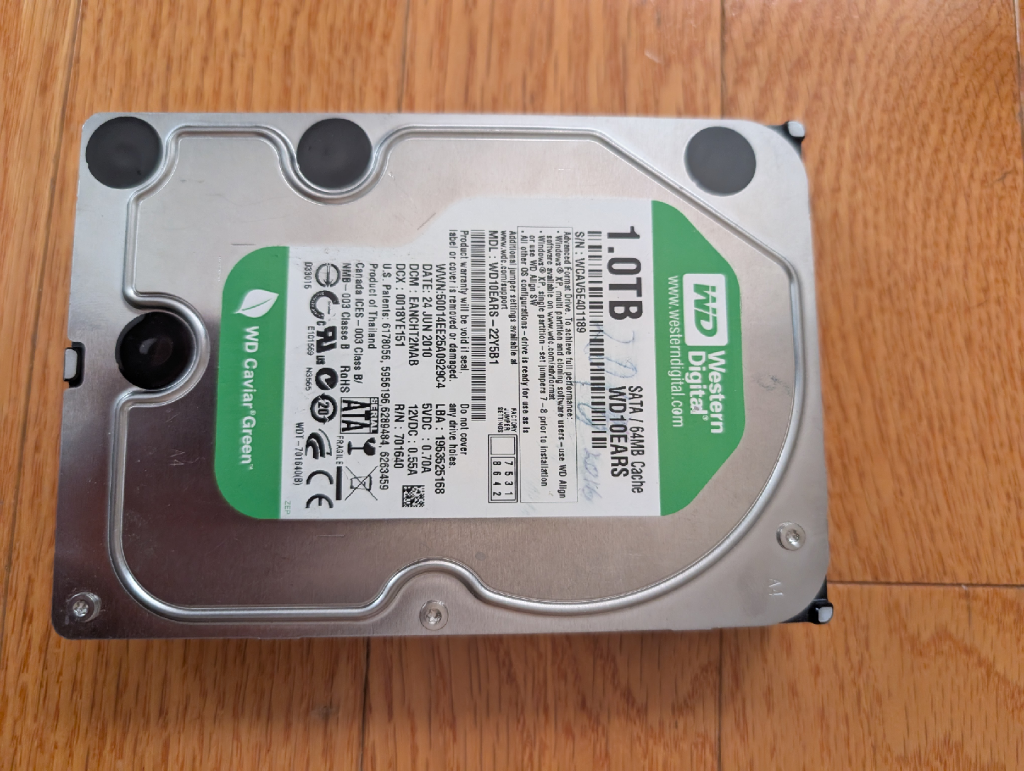 WD Caviar Green 1.0TB SATA Hard Drive 🧡