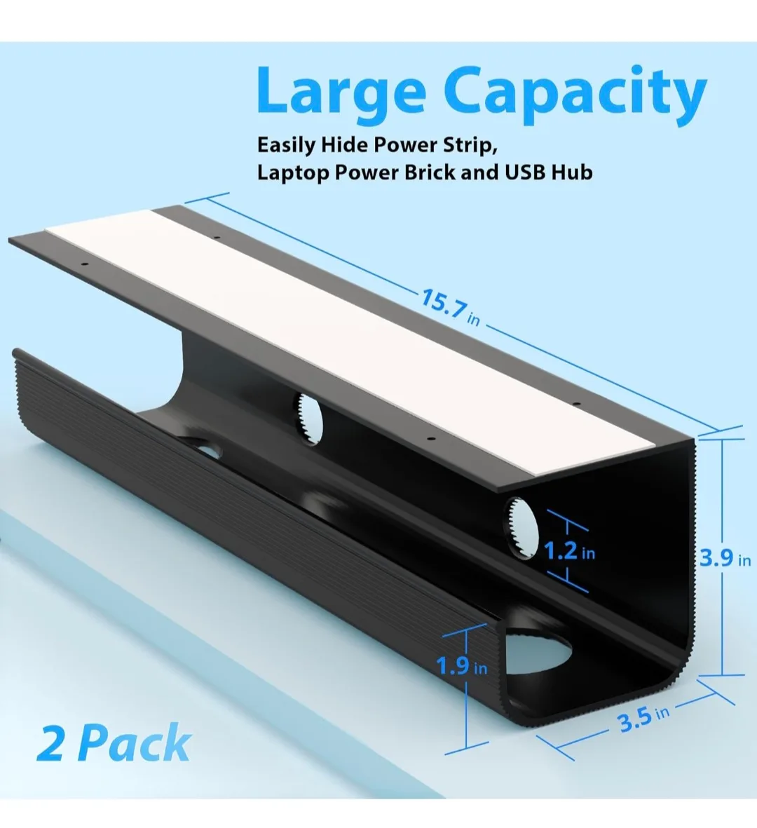 2 Pack Cable Management Under Desk image indicator(6)