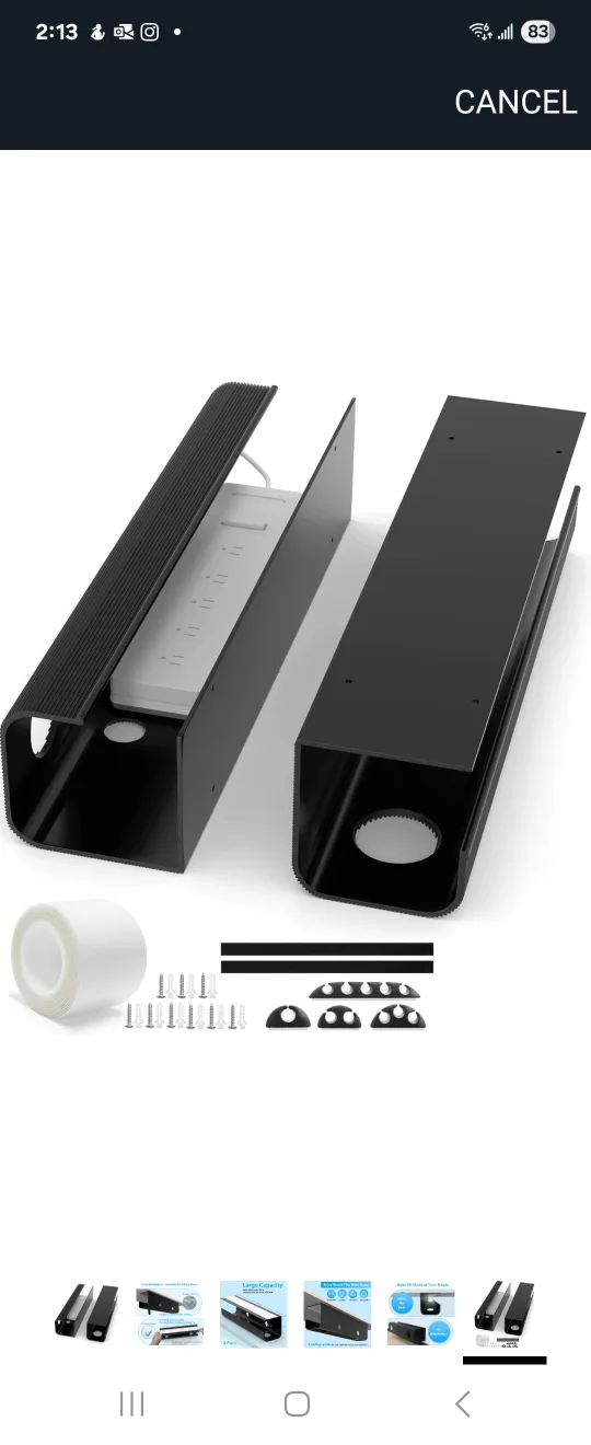 2 Pack Cable Management Under Desk image indicator(7)