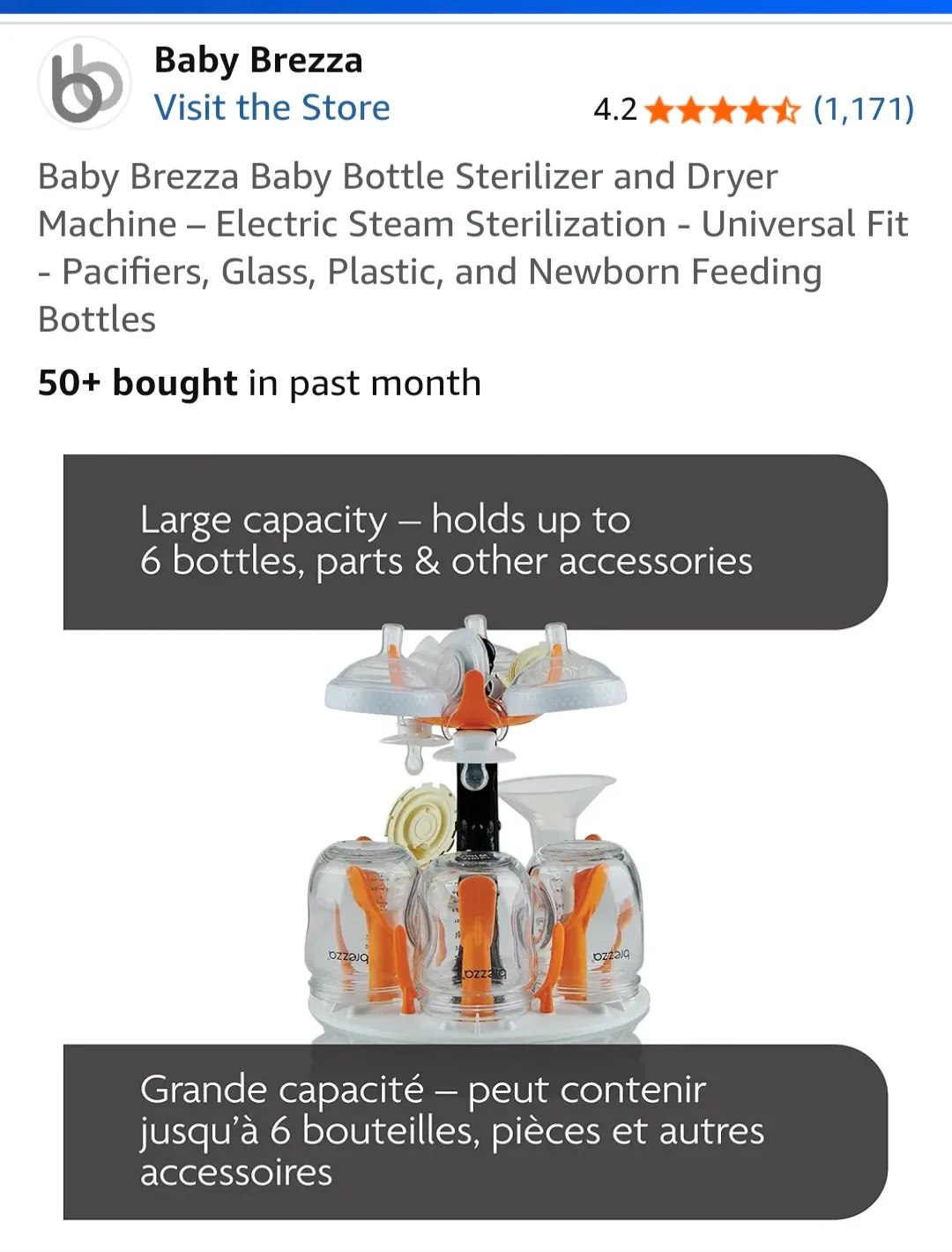 Baby Brezza Bottle Sterilizer and Dryer | Fit for all Bottles image indicator(7)