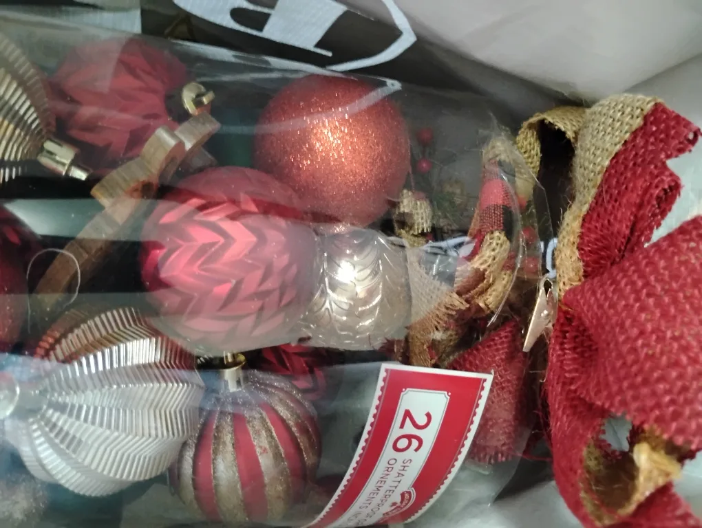 Holiday Time 4-ft Pre-Lit Pine Tree & Ornaments image indicator(2)