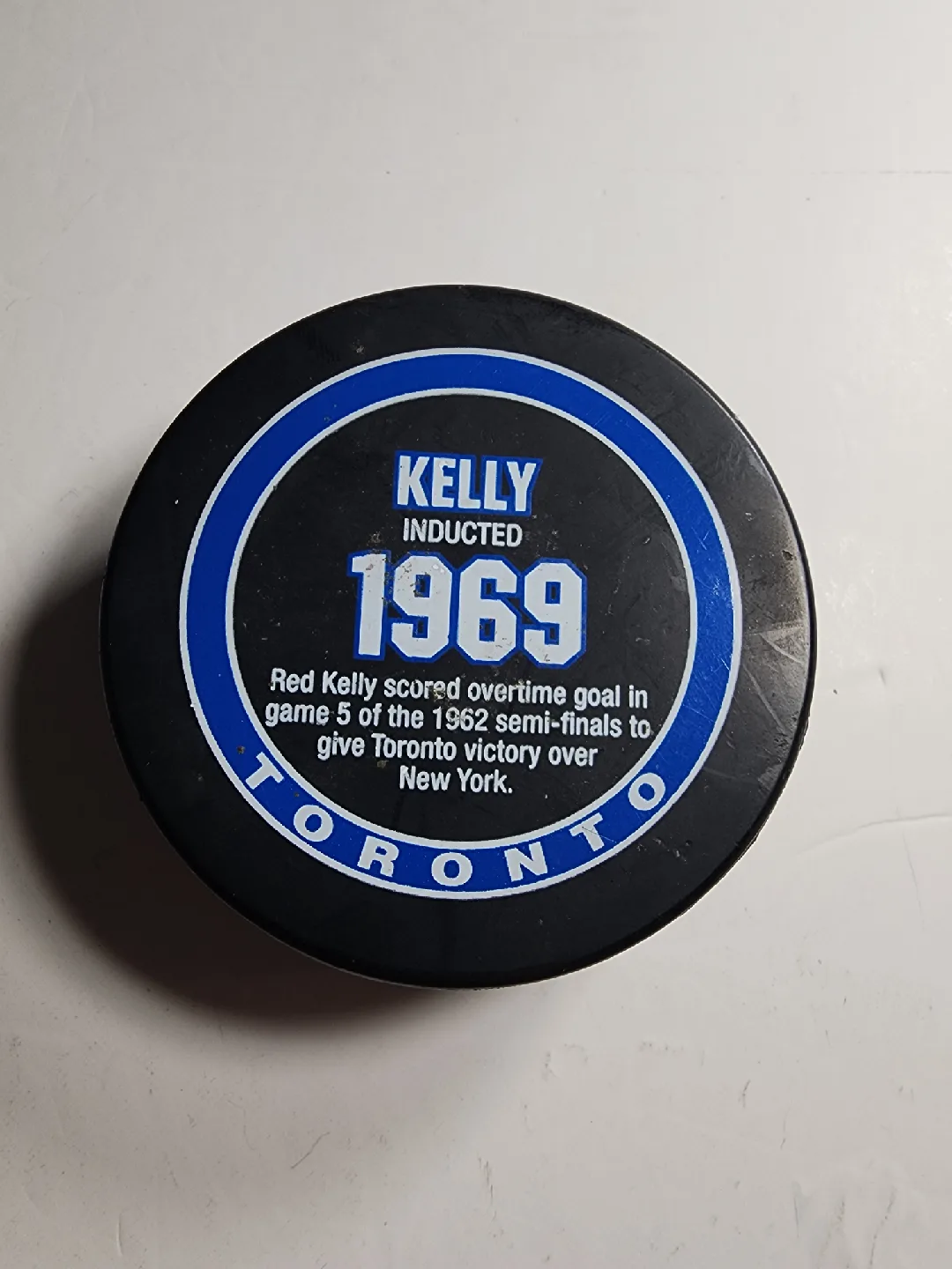 Hockey Hall of Fame Puck - Red Kelly 1969 thumbnail