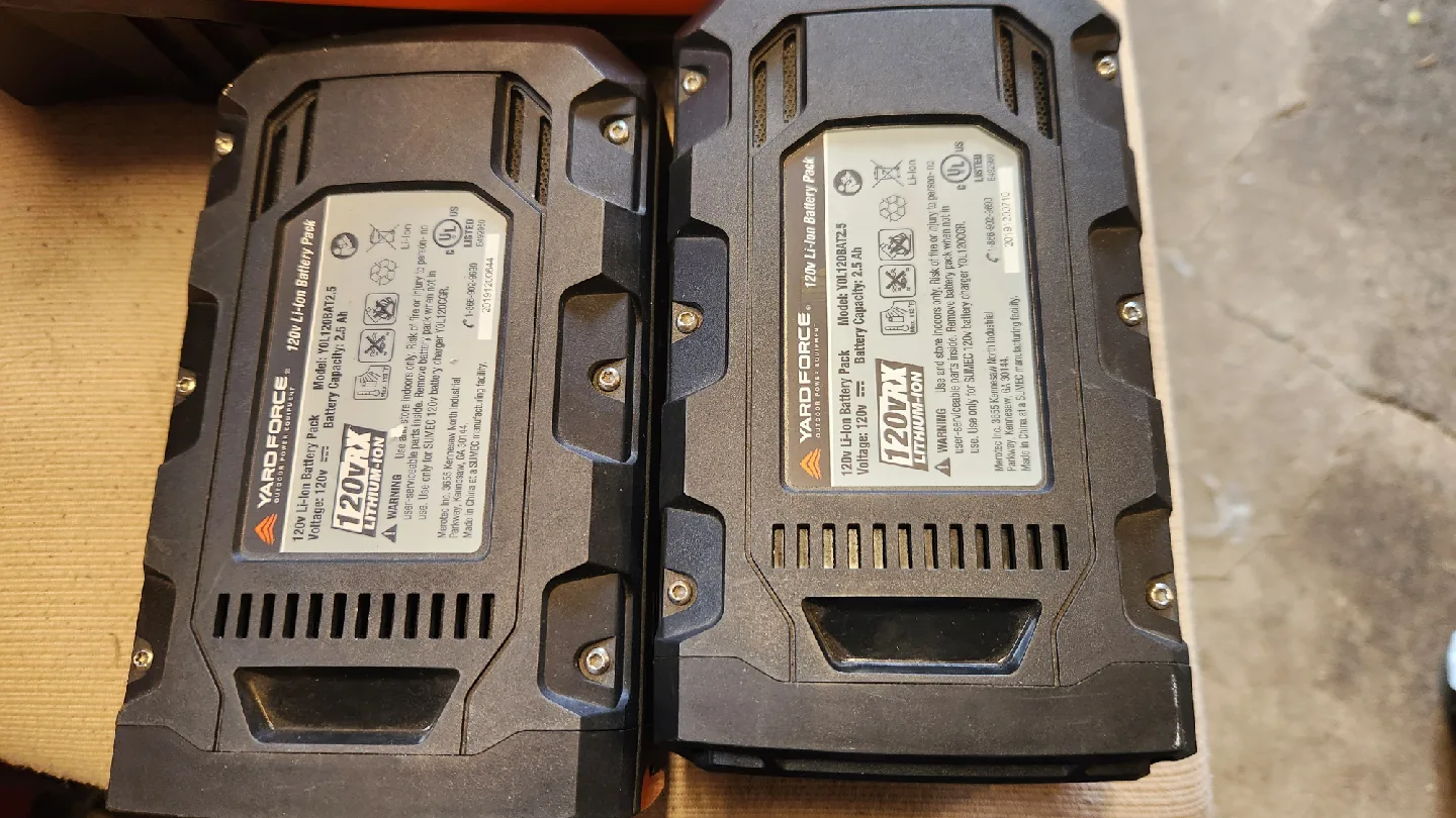 Yard Force 120V Battery and Charger image indicator(2)