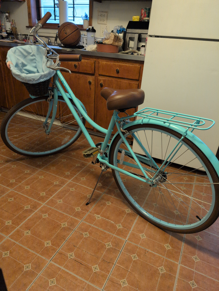 KENT 700C Providence Cruiser Bike Adult, Light blue and brown
