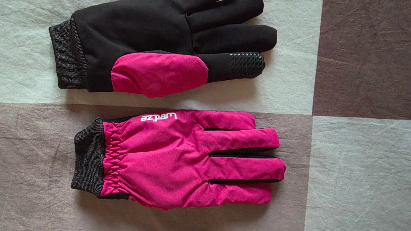 Wed'ze Ski Gloves - Pink & Black thumbnail