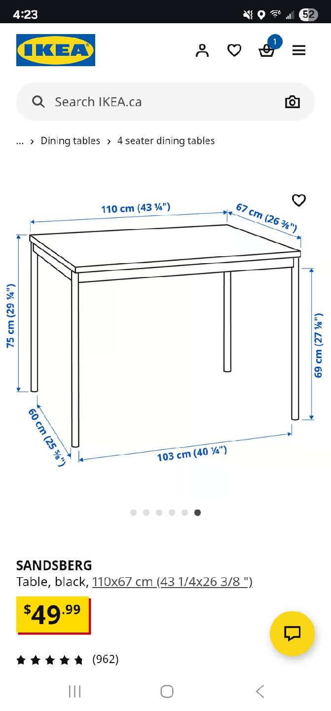 IKEA SANDSBERG Black Table - photo 2