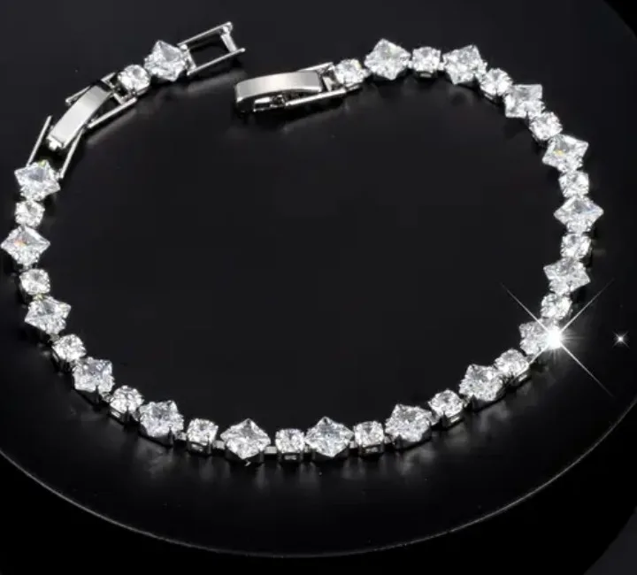 Silver Tone Rhinestone Bracelet thumbnail
