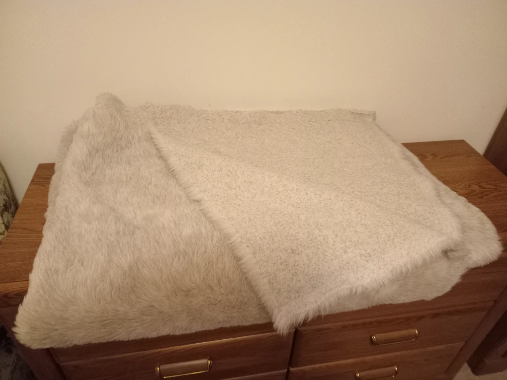 Beige Faux Fur Throw Blanket
