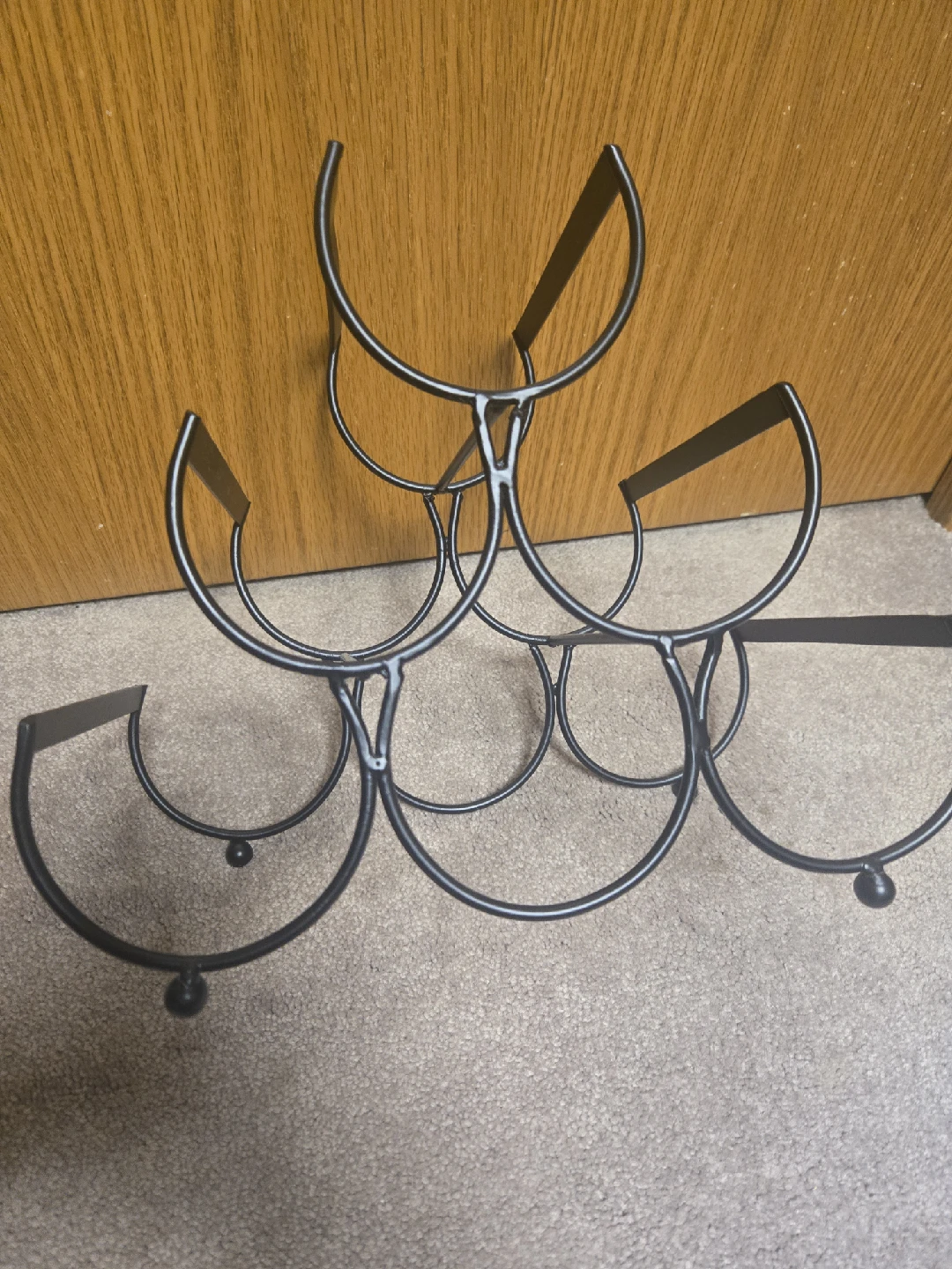 Black Metal Wine Rack - Holds 6 Bottles - photo 3