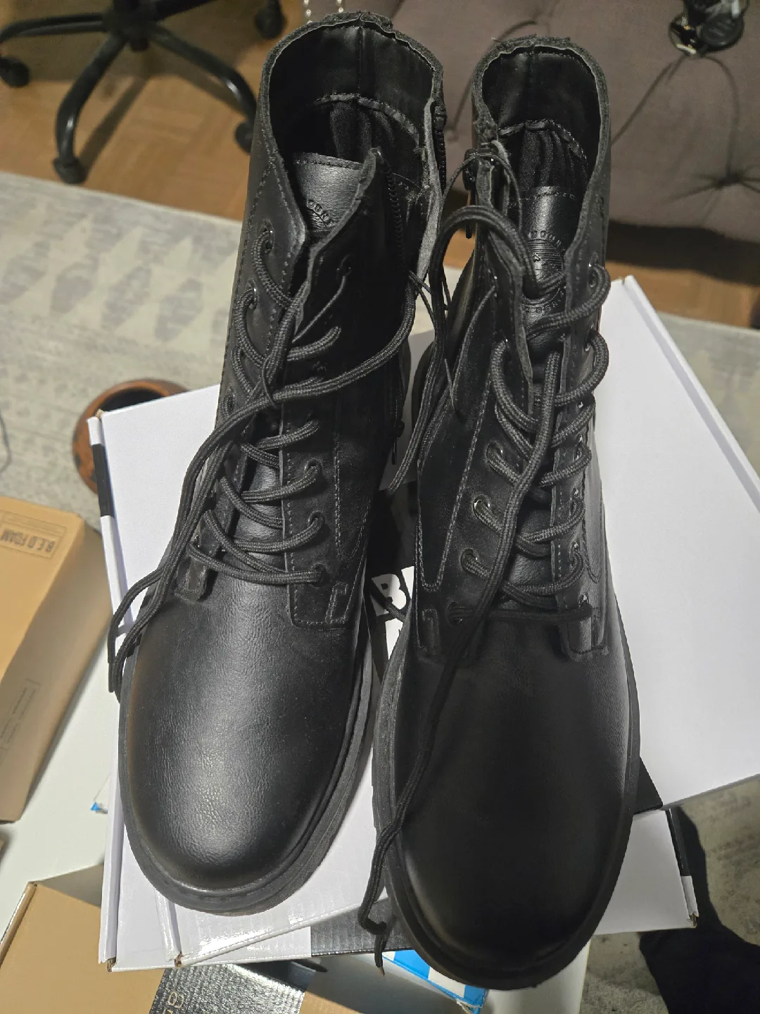 Black Lace-Up Ankle Boots image indicator(2)