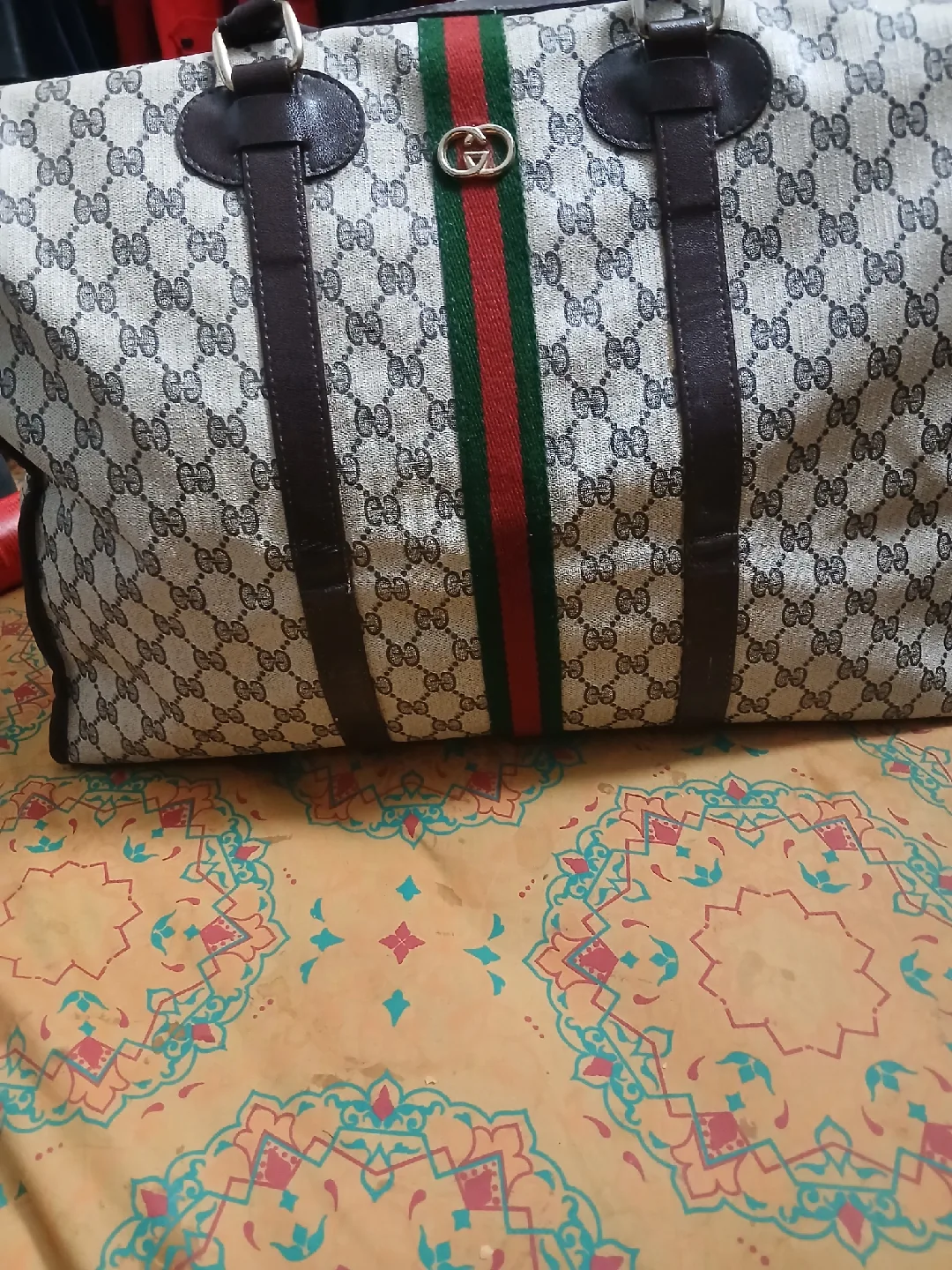 Gucci Vintage Beige/Brown Duffle Bag image indicator(2)