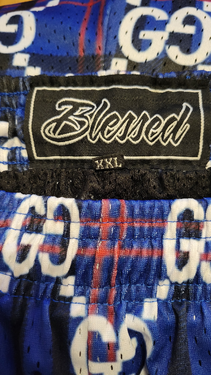 Blessed Blue Patterned Shorts - Size XXL - photo 3