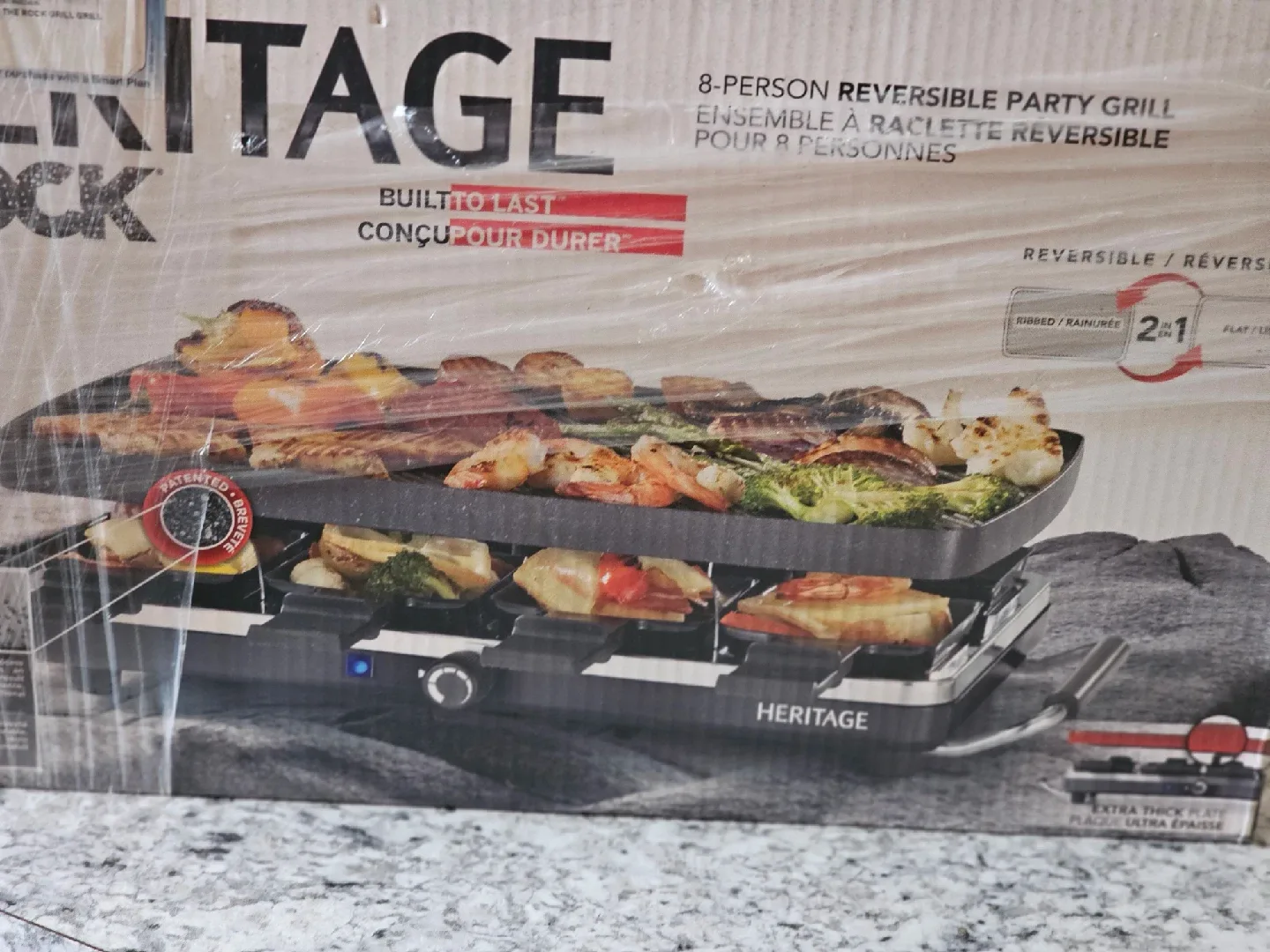 Heritage The Rock 8-Person Reversible Party Grill - New