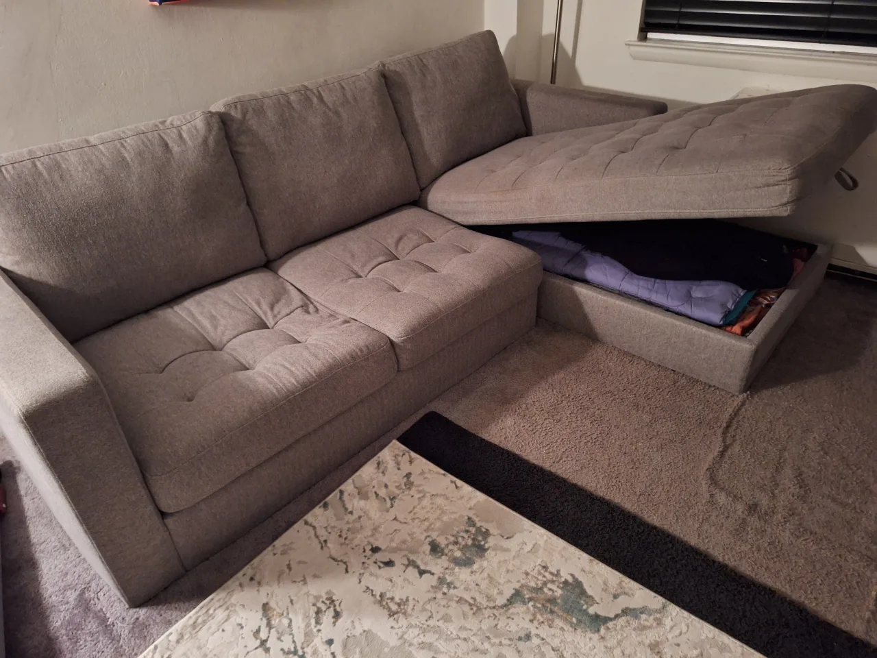 Light Gray Sectional Sofa with Storage image indicator(2)