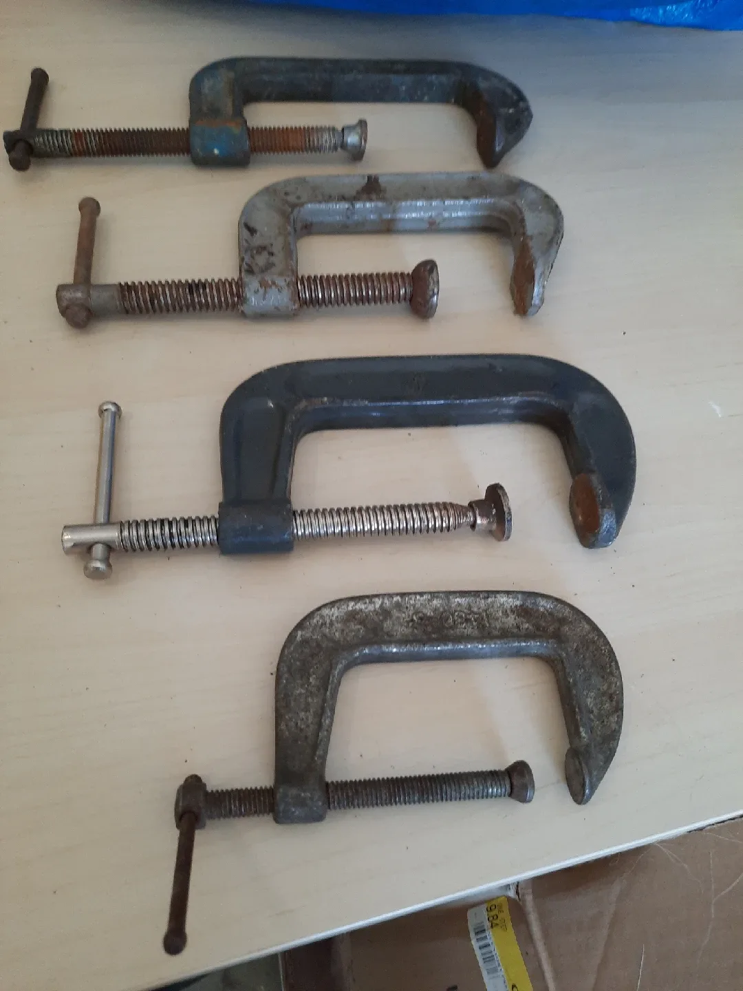 Four Used Metal C-Clamps image indicator(2)