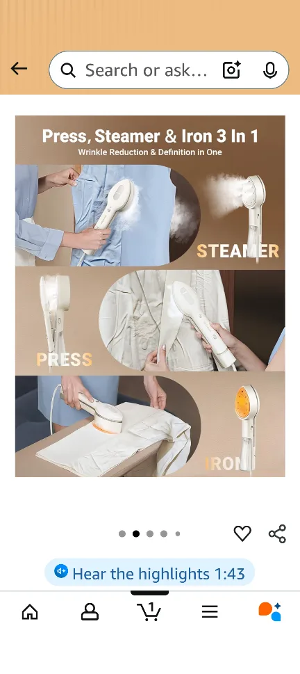 Jack & Rose Press Iron Travel Garment Steamer image indicator(8)