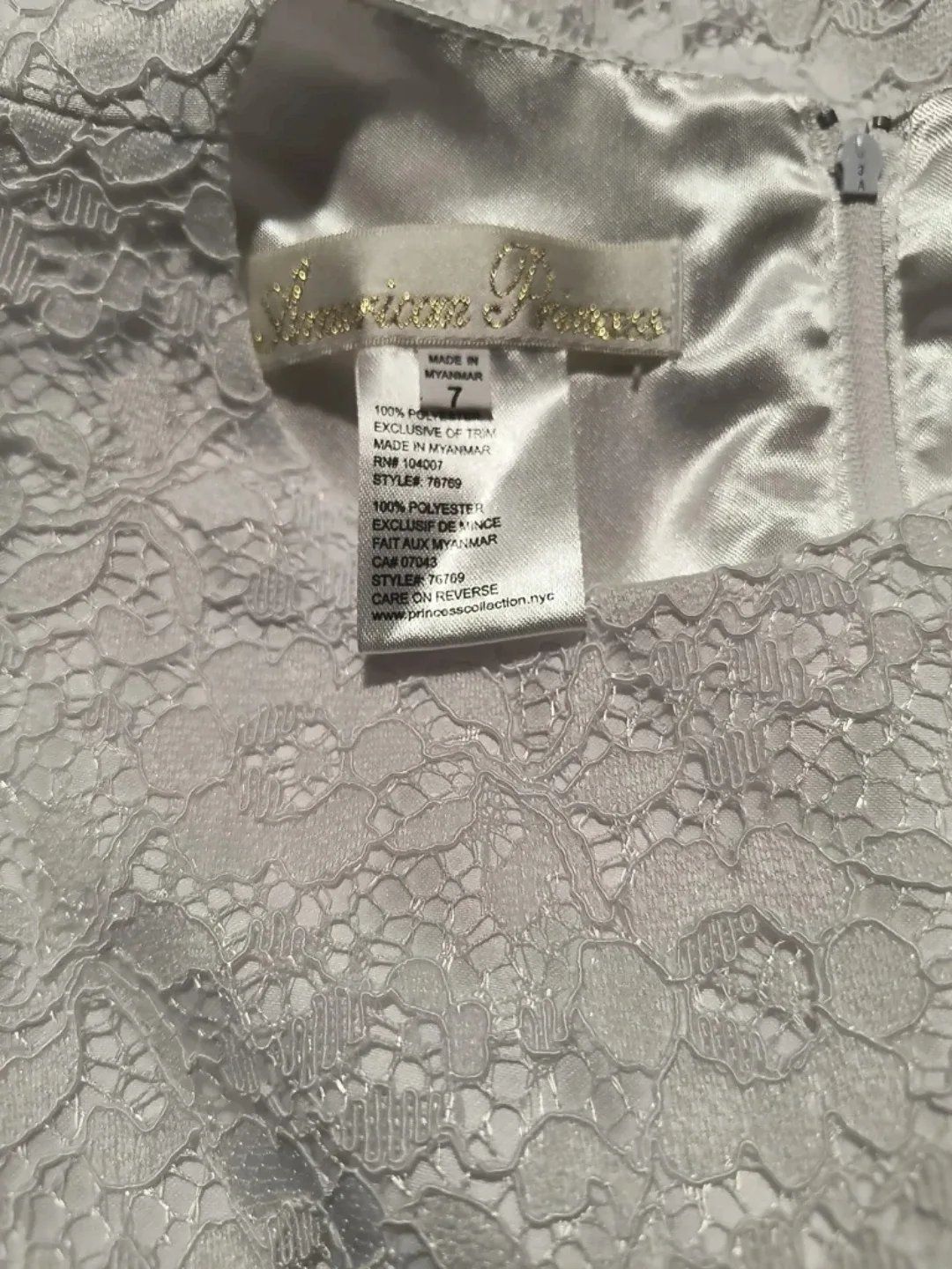 American Princess White Lace Dress - Size 7 image indicator(4)