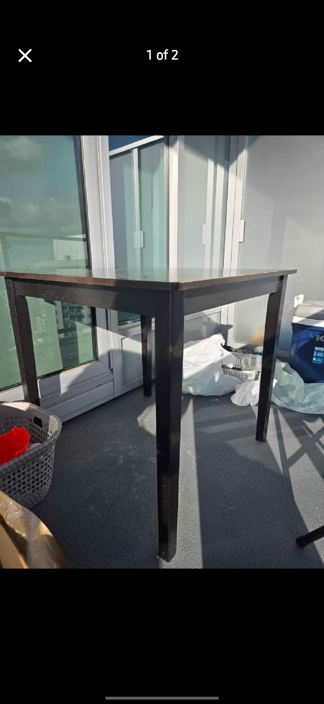 Dark Brown Square Wooden Table