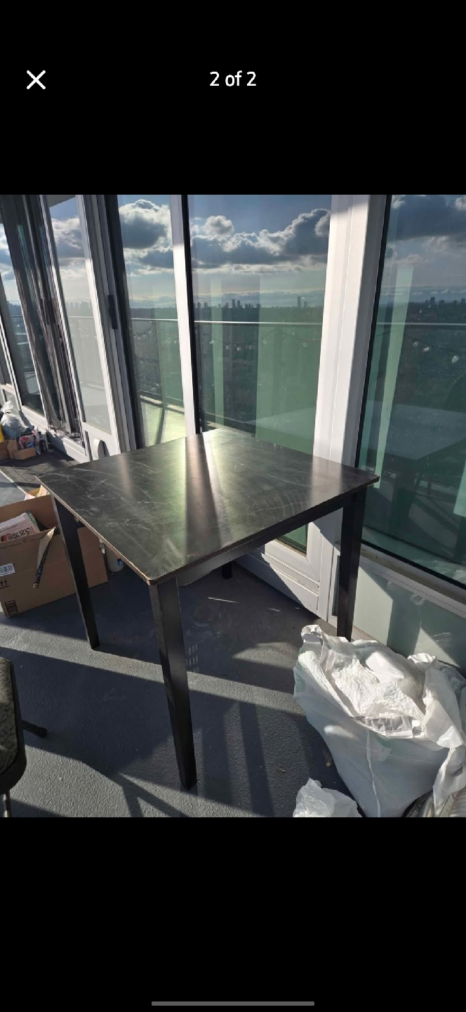 Dark Brown Square Wooden Table - photo 2