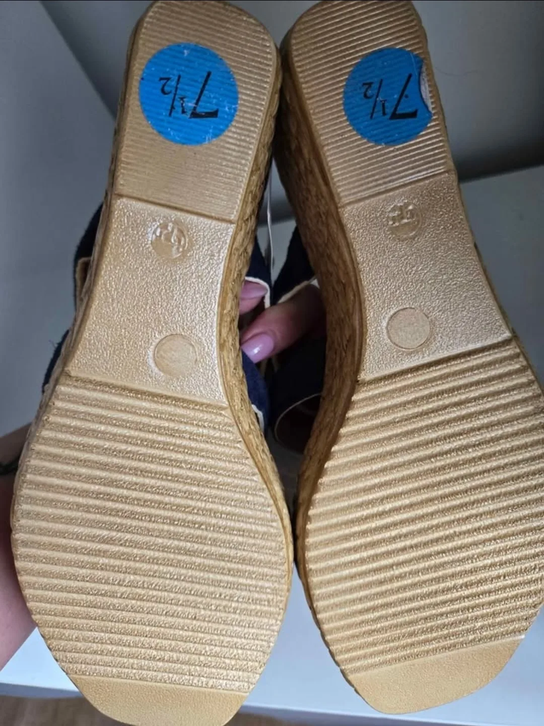 NEW! Italian Blue Wedge Sandals - Size 7.5 image indicator(5)