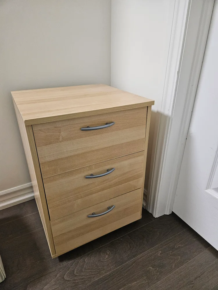 IKEA-Wooden 3-Drawer Filing Cabinet thumbnail