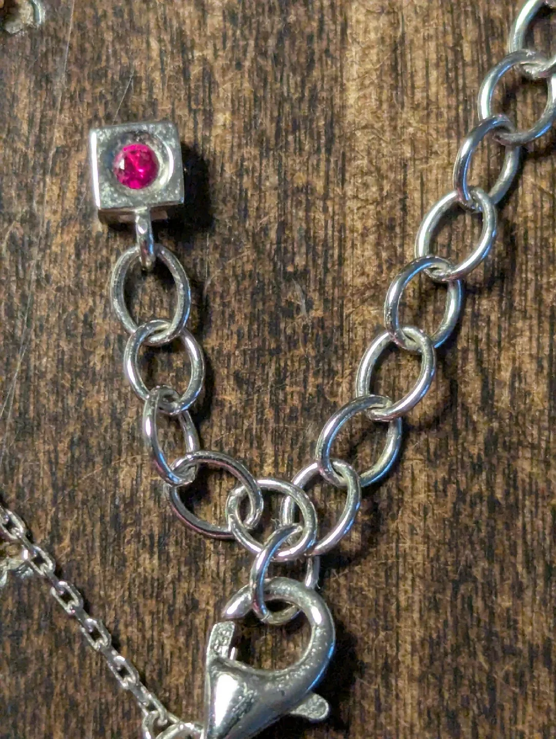 Elle - Silver 925 Necklace with Pearl and Ruby image indicator(4)