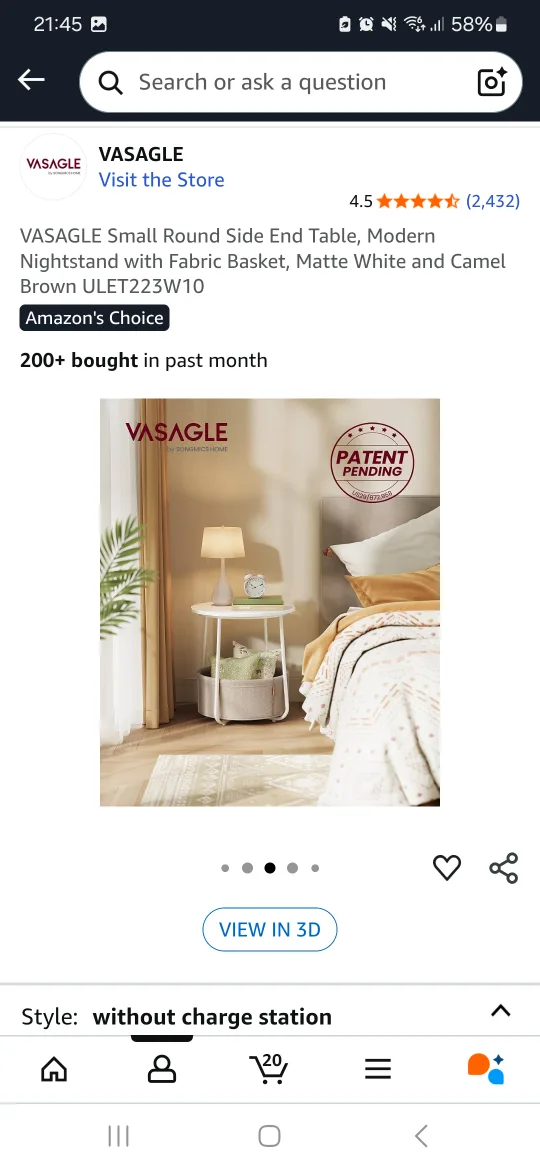 VASAGLE Small Round Side End Table image indicator(3)