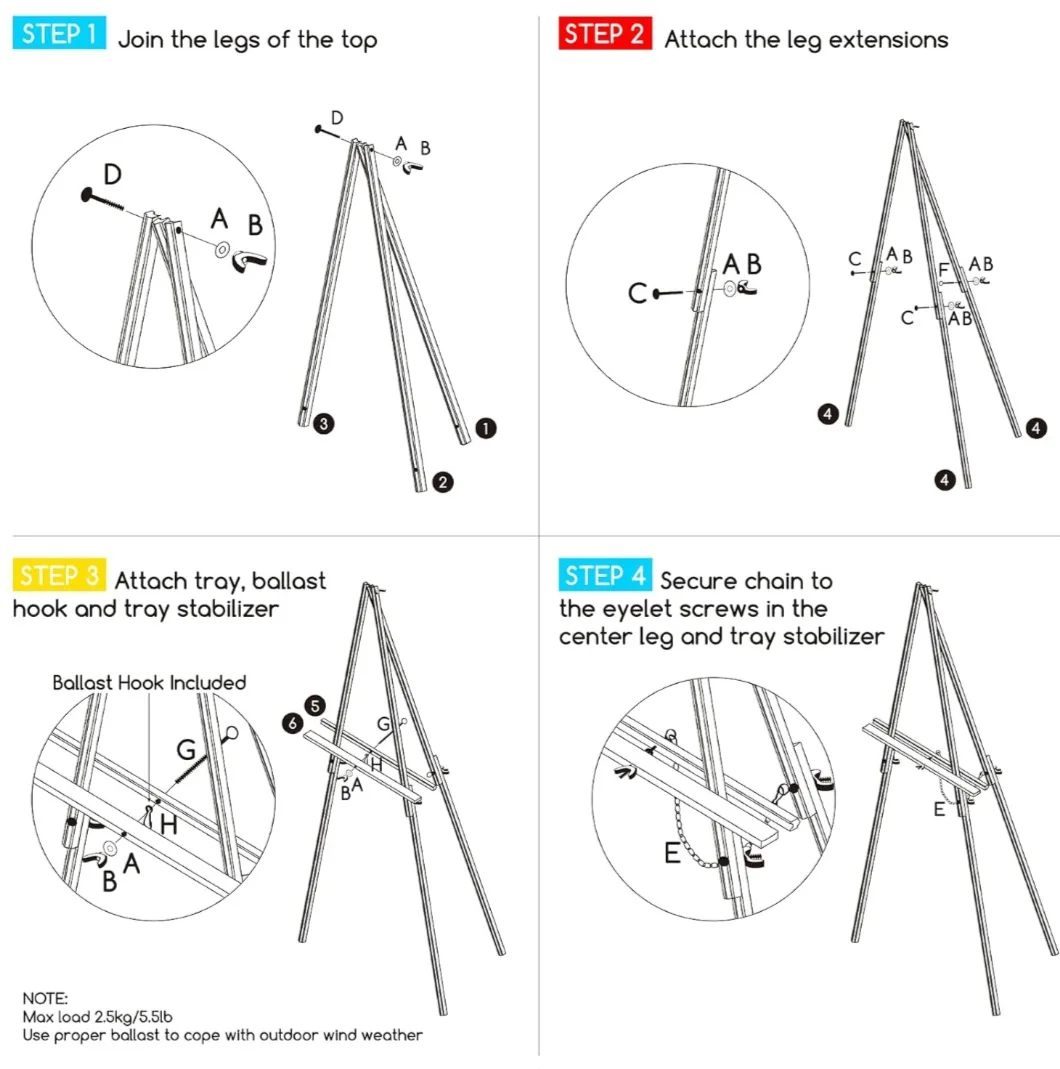 Wooden Easel Stand, 64" Height image indicator(7)