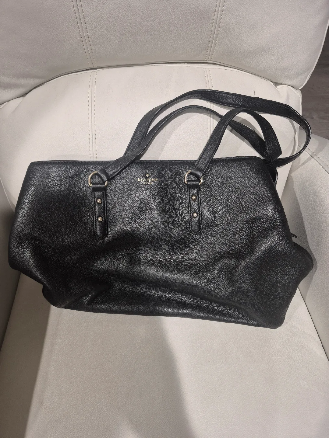 Kate Spade Black Leather Tote Bag thumbnail