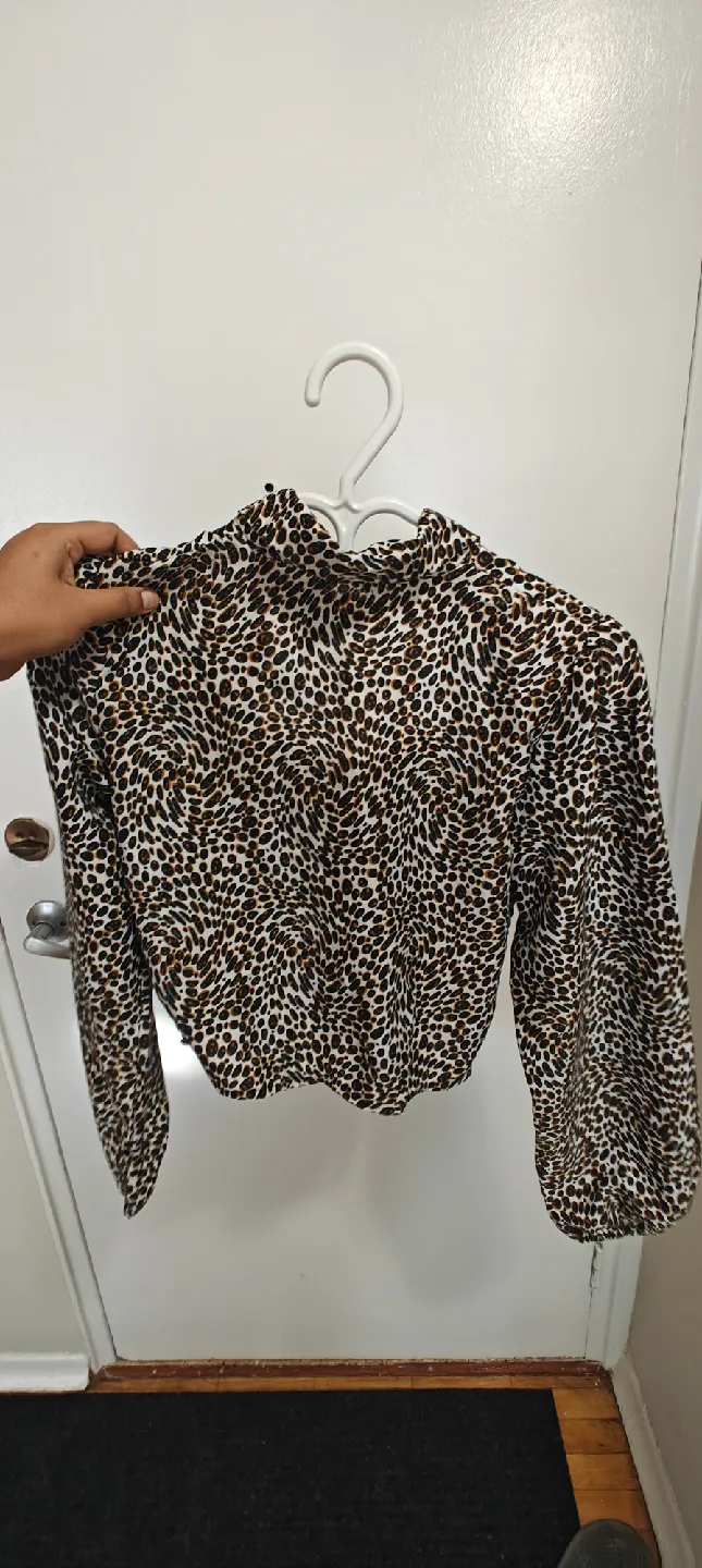 Leopard Print Long Sleeve Crop Top image indicator(5)