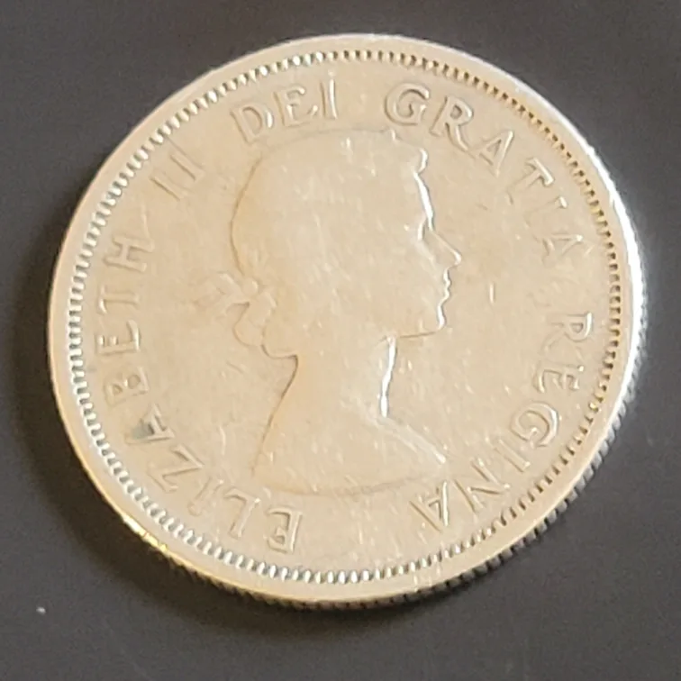 1956 Canadian 25 cent coin thumbnail