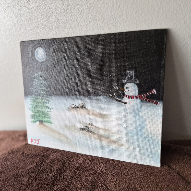 Snowman Hand Painted Cardstock Canvas cardstock, Canvas - photo 5