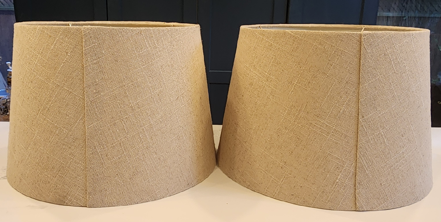 Pair of Beige Linen Lampshades - photo 5